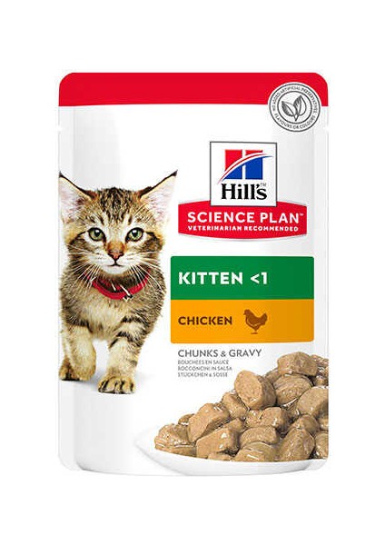 Kitten Yavru Kedi Konserve 85gr 12adet Chicken Chunks gravy Yavru Kedi Yaş Kedi Maması Pouch