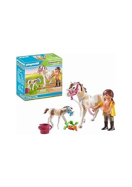 Playmobil 71243 Country Tay ile At, Midilli Çiftliği, At Oyuncakları, Eğlenceli, Yaratıcı Rol Yapma