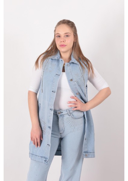 1057 Kadın Jean Yelek