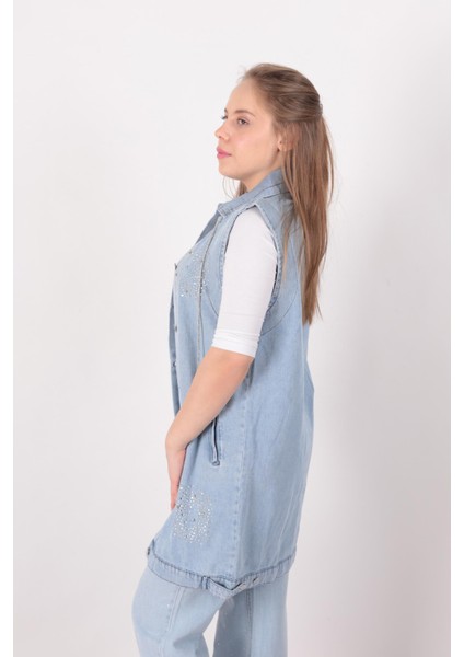 1057 Kadın Jean Yelek fiyatları