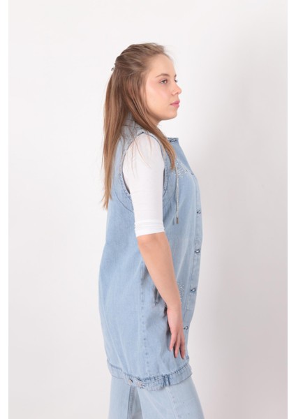 1057 Kadın Jean Yelek modelleri