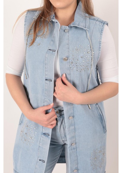 1057 Kadın Jean Yelek indirimleri