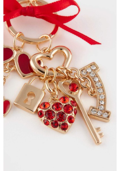 Kadın Gold Kırmızı Kalpli Charm Anahtarlık E6636AXNS modelleri