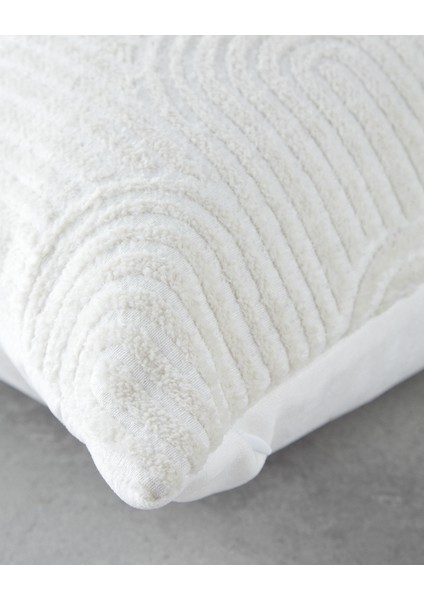 Deluxe Jakarlı Dekoratif Kırlent 35 x 55 cm Ekru fiyatları