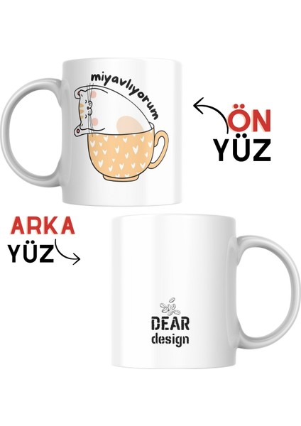 Kupa Bardak Ofis Için Kedi Tasarımlı Komik Yazılı Dear Tasarım Beyaz Kupa Bardak Kutup Kitap fiyatları