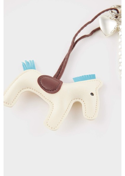 Bej Lucky Horse Charm Suni Deri Charm Anahtarlık E6625AXNS fiyatları
