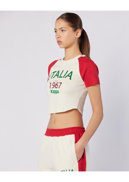 Balde Kadın Kırmızı Regular Fit Tişört %95 Pamuk %5 Elastane Kısa Kol fiyatları