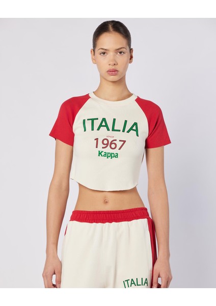 Balde Kadın Kırmızı Regular Fit Tişört %95 Pamuk %5 Elastane Kısa Kol modelleri