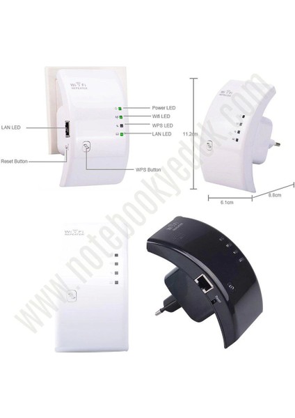 300MBPS Wifi Repeater - Router Kablosuz Aktarıcı Siyah