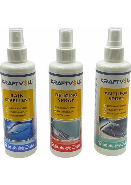 Kışlık Sprey Set (Buğu Önleyici/buz Çözücü/yağmur Kaydırıcı) (250 ml )