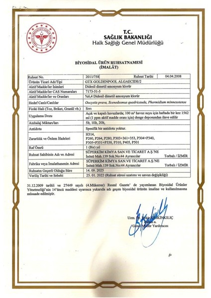 Algaecide 5 kg (Yosun Önleyici) fiyatları