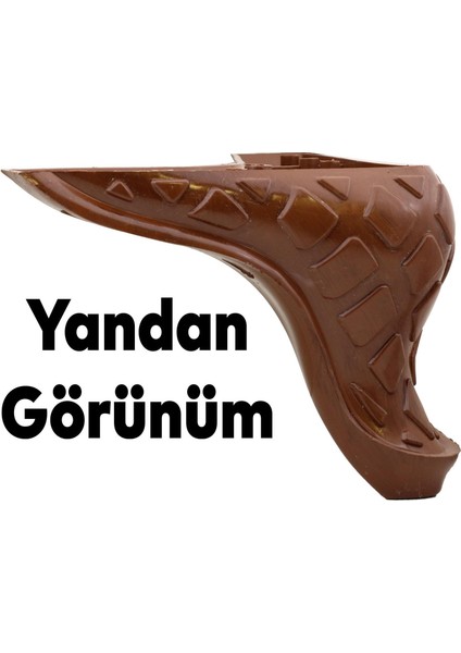 (4 Adet) Kumsal Mobilya Kanepe Koltuk Ayağı 12 cm Kahverengi Ahşap Desenli Ayakları