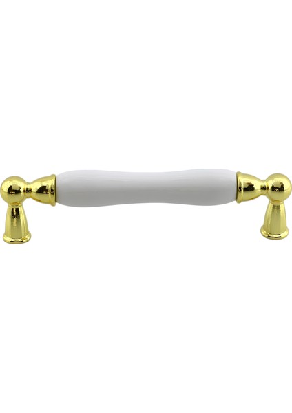 Domaniç Porselen Altın Beyaz Kulp 128 mm Mobilya Çekmece Mutfak Dolabı Dolap Kapak Kulplar Kulb Kulp