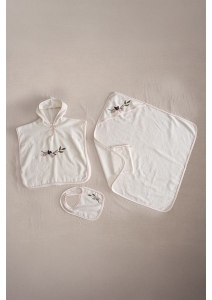 Olivia Krem Organik Pamuk 4 Parça Bebek Panço Seti