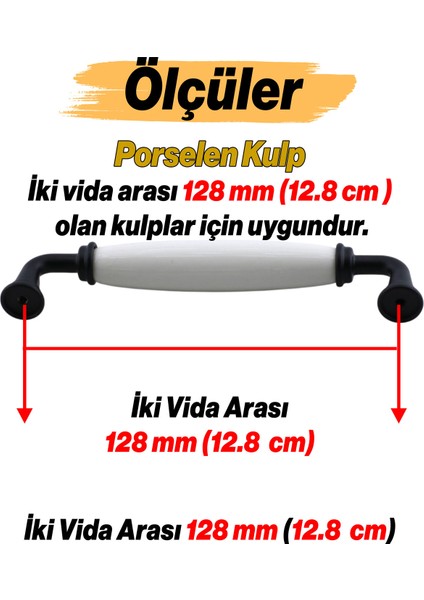 Kapıdağ Porselen Siyah Kulp 128 mm Mobilya Çekmece Mutfak Dolabı Dolap Kapak Kulplar Kulb Kulpu fiyatları