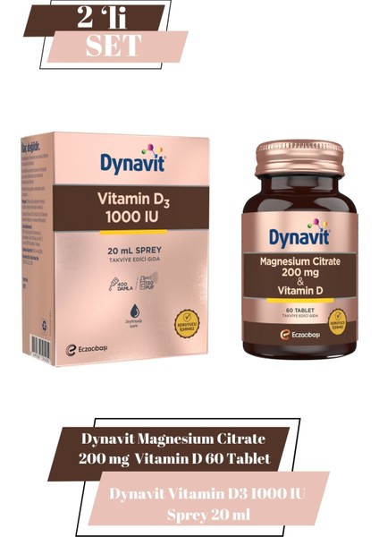 Magnesium Citrate 200 Mg & Vitamin D & Vitamin D3 1000 IU Sprey