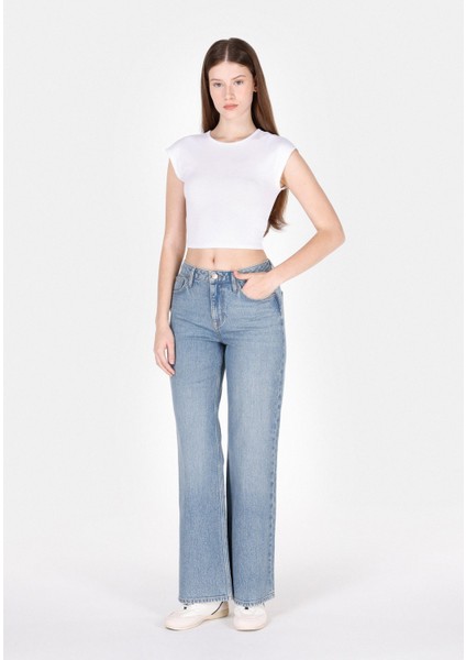 970 Berry Regular Fit Kadın Mavi Jean Pantolon CL1073221