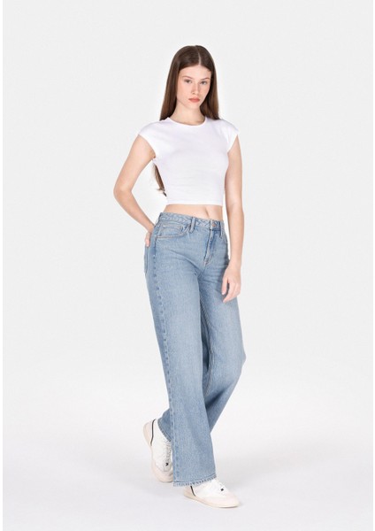 970 Berry Regular Fit Kadın Mavi Jean Pantolon CL1073221