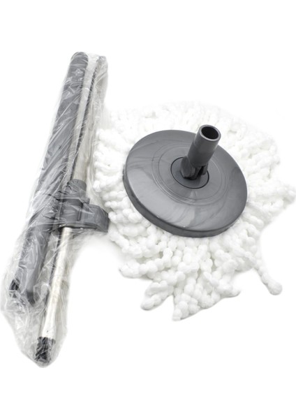 360° Döner Başlıklı Mikrofiber Mop Seti – 110 cm Uzunluk, Tek Yedek Bezli