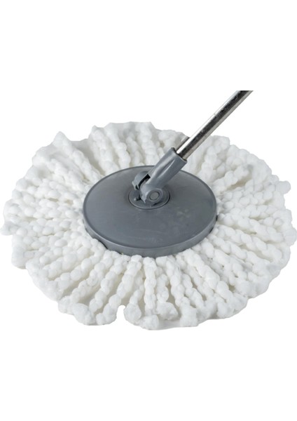 360° Döner Başlıklı Mikrofiber Mop Seti – 110 cm Uzunluk, Tek Yedek Bezli
