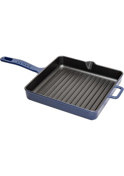 Parlak Koyu Mavi Kare Izgara Tava 25X25 cm