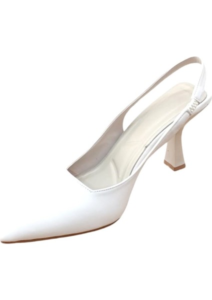 Şiko 809 Kadın Kadeh Ökçe Arka Açık Stiletto Ayakkabı Bej