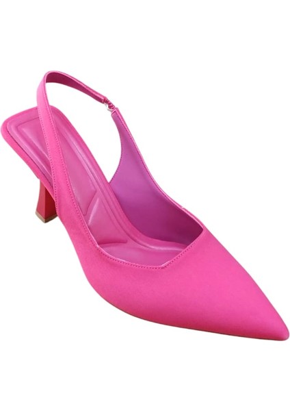 Şiko 809 Kadın Kadeh Ökçe Arka Açık Stiletto Ayakkabı Fuşya