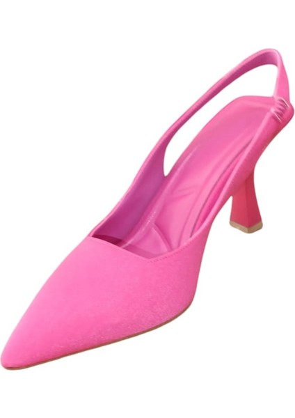 Şiko 809 Kadın Kadeh Ökçe Arka Açık Stiletto Ayakkabı Fuşya modelleri