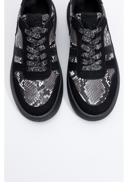 Rexie Siyah Desenli Simli Kadın Spor Ayakkabı fiyatları