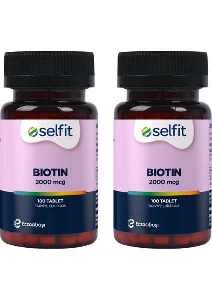 Biotin 2000 Mcg 100 Tablet x 2 Adet