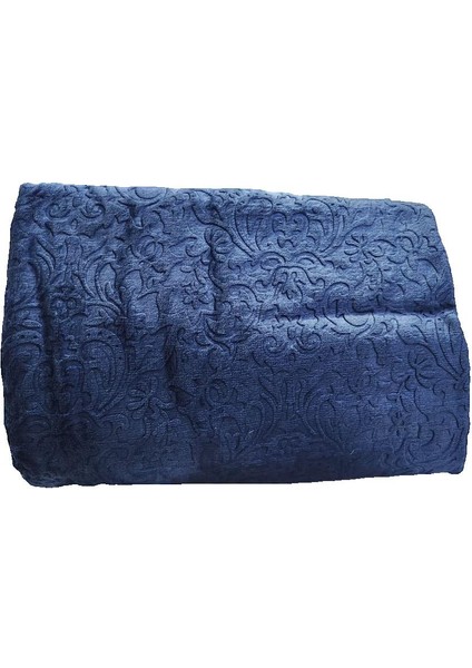 Apricitas Elegant Emboss Çift Kişilik Battaniye Denim