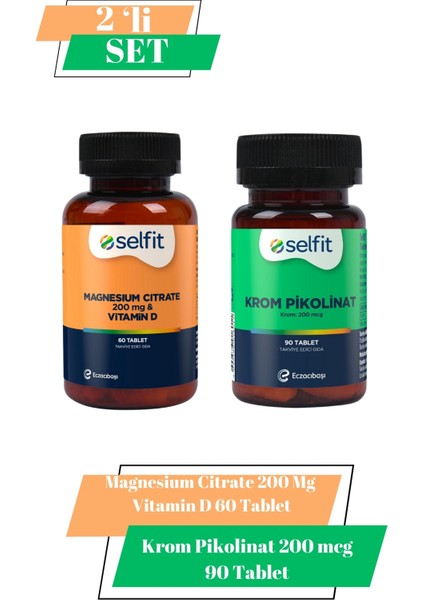 Krom Pikolinat 200 Mcg & Magnesium Citrate 200 Mg & Vitamin D