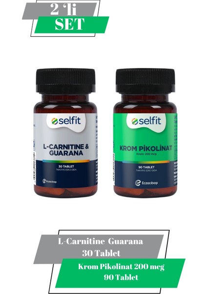 L-Carnitine & Guarana 30 Tablet & Krom Pikolinat 200 Mcg 90 Tablet