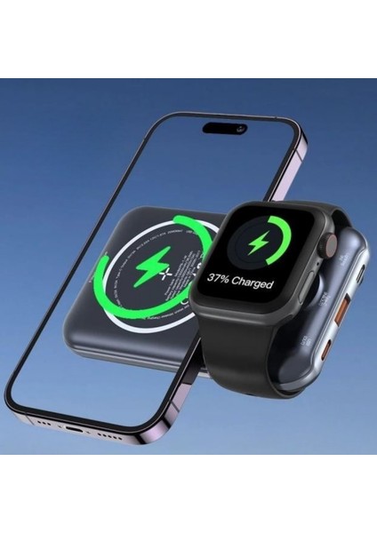 10000 mAh 22.5W Pd Qc 3.0 Magsafe Manyetik Kablosuz Hızlı Şarj Destekli Mini Powerbank