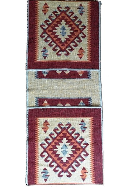 Motosiklet. Elektrikli Bisiklet. Heybesi 2 Gözlü Kilim Çanta Küçük-Kırmızı