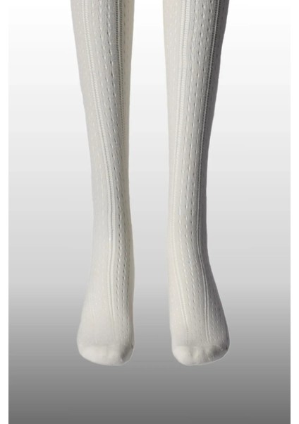 Kız Çocuk Karina Örgü Pamuklu Mevsimlik Ekru Renkli Külotlu Çorap modelleri