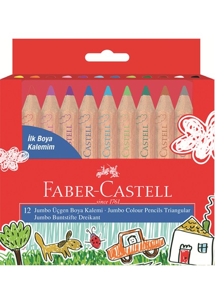 Ilk Boyama Kalemim Jumbo 12RENKLİ Paketten 10 Takım Set
