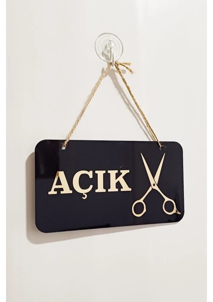 Açık/ Kapalı Kapı Tabelası - Berber, Kuaförler ve Terziler İçin