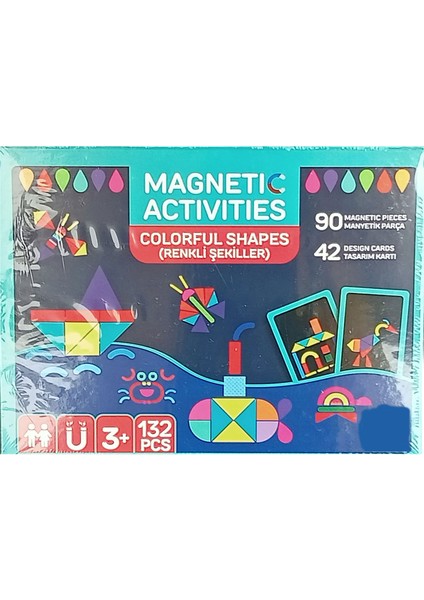 132 Parça Manyetik Şekiller Yazı Tahtalı Eğlenceli Eğitici Set