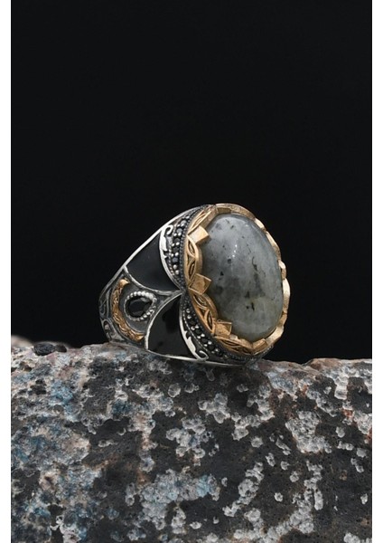 Doğal Jasper Taşlı Tesbih ve 925 Ayar Gümüş Labradorit Taşlı Erkek Yüzüğü 901516 indirimleri