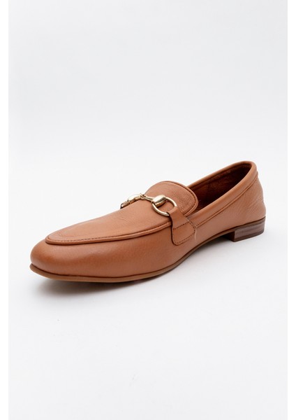 Trexıe Taba Cilt Deri Tokalı Kadın Loafer Ayakkabı modelleri