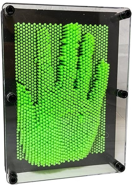Büyük Boy Yeşil Pin Art Green 3-Dimensional Pin Sculpture Vıp Yeşil Pinart 3D Çivi Sanatı 21X16 cm