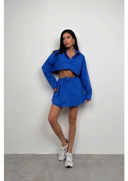 Beli Lastikli Düğmeli Mini Etek
