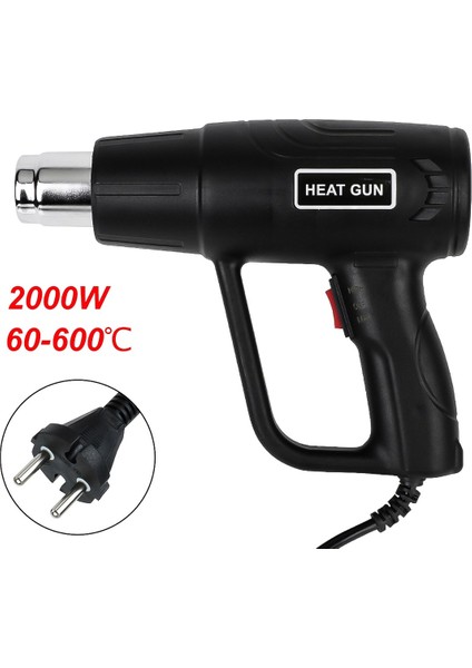 Sıcak Hava Tabancası 2000 Watt Çift Kademeli Termik Koruma Sıcak Hava Makinesi