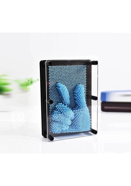 Küçük Boy 13X10 cm Açık Mavi Pin Art Blue 3D Dimensional Sculpture Açık Mavi Pinart 3D Çivi Sanatı