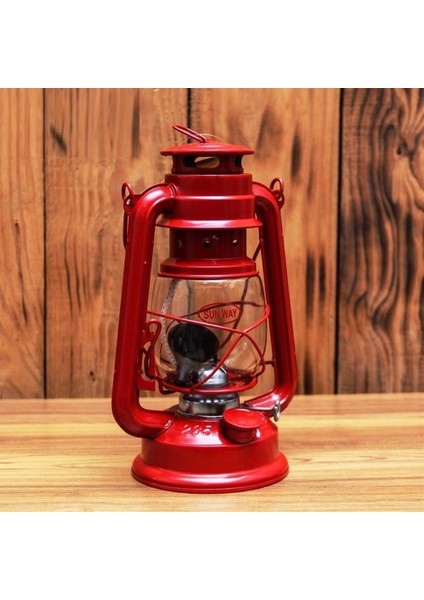 Vıp 24 cm Metal Gemici Feneri Kamp Lambası Çadır Lambası Kırmızı Gaz Lambası Kırmızı Gemici Feneri
