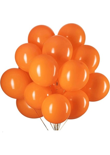 25 Pcs Vıp Shıny Metallıc Orange Balloon Vıp Kalite Parlak Metalik Turuncu Balon Helyum Gazı Uyumlu