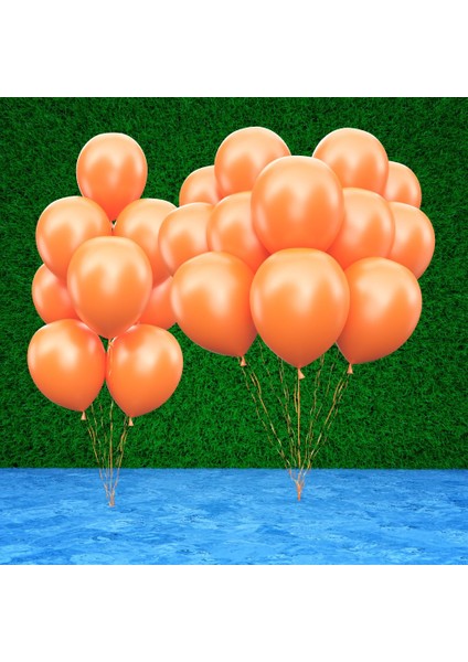 25 Pcs Vıp Shıny Metallıc Orange Balloon Vıp Kalite Parlak Metalik Turuncu Balon Helyum Gazı Uyumlu fiyatları