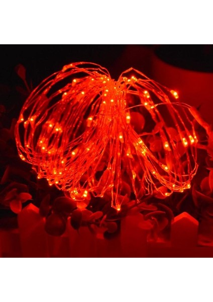 2 Metre Kırmızı LED Işık Kırmızı Yılbaşı Ağacı Işığı Noel Işığı Kırmızı Pilli LED Işık Red LED Light