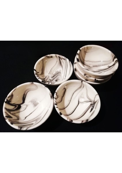 6'lı Reçellik, Sosluk, Çerezlik Kase Seti - Seramik Kase Takımı - Özel Kutusunda